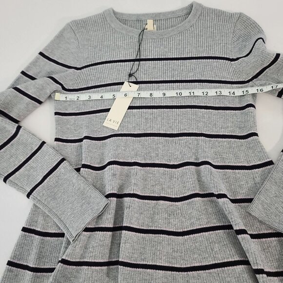 Rebecca Taylor La Vie Taylor Cozy Stripe Cherry Blossom Pullover Sweater L NWT - Picture 12 of 13